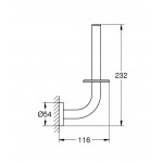 Paper holder vertical material: Brass, color: Chrome surface: Glossy Toilet paper holders Paper holder vertical material: Brass, color: Chrome surface: Glossy Toilet paper holders
