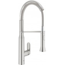 Kitchen tap Deck-mounted material: Brass With Pull-Out Spray 2 jets Supersteel, color: Chrome surface: Brushed