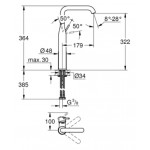 Μπαταρία νιπτήρος επικαθήμενη αναμεικτική από ορείχαλκο για νιπτήρα ελεύθερης τοποθέτησης χωρίς βαλβίδα XL-size, Brushed Hard Graphite, χρώμα: Γκρι επιφάνεια: Βουρτσισμένη Επικαθήμενες