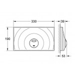 Πλακέτα εντοιχιζόμενου καζανακίου από ABS διπλής ενέργειας με πνευματικό μηχανισμό, χρώμα: Λευκό επιφάνεια: Ματ Πλακέτες