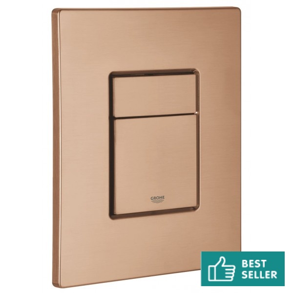 Πλακέτα εντοιχιζόμενου καζανακίου brushed warm sunset από ABS διπλής ενέργειας με πνευματικό μηχανισμό, χρώμα: Ροζ Χρυσό επιφάνεια: Βουρτσισμένη Πλακέτες