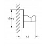 Άγκιστρο από ορείχαλκο μονό brushed hard graphite, χρώμα: Γκρι επιφάνεια: Βουρτσισμένη Άγκιστρα