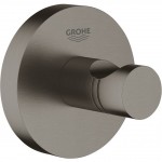 Άγκιστρο από ορείχαλκο μονό brushed hard graphite, χρώμα: Γκρι επιφάνεια: Βουρτσισμένη Άγκιστρα