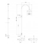 Shower tap with showerpipe and overhead shower Wall-mounted material: Brass mixer, color: Black surface: Matt Wall-mounted exposed with showerpipe and overhead shower Shower tap with showerpipe and overhead shower Wall-mounted material: Brass mixer, color: Black surface: Matt Wall-mounted exposed with showerpipe and overhead shower