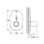 Shower tap Wall-mounted external part 1 way material: Brass mixer With plate without hand shower, hose and holder, color: Chrome surface: Glossy Wall-mounted - external part