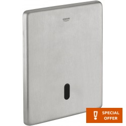 Πλακέτα εντοιχιζόμενου καζανακίου stainless steel, Ηλεκτρονική (Infra-Red electronic) από inox με φωτοκύτταρο μονής ενέργειας, χρώμα: Χρωμέ επιφάνεια: Βουρτσισμένη Πλακέτες