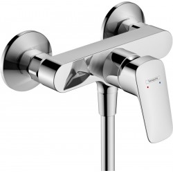 Shower tap Wall-mounted exposed material: Brass mixer without hand shower, hose and holder, color: Chrome surface: Glossy Wall-mouned exposed