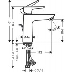 Wash basin tap Deck-mounted material: Brass mixer With pop-up waste set Μ size 110, Black matt, color: Black surface: Matt Deck-mounted Wash basin tap Deck-mounted material: Brass mixer With pop-up waste set Μ size 110, Black matt, color: Black surface: Matt Deck-mounted