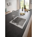 Νεροχύτης ανοξείδωτος 46,4x46,4 από inox επιφάνεια: Σατινέ χωρίς πάγκο ένθετος 1 γούρνα AISI 304, χρώμα: Χρωμέ Ανοξείδωτοι
