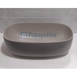 Washbasin Free standing 55x30x18 material: Porcelain Without hole Without overflow Basenato Matt, color: Beige surface: Matt Free standing