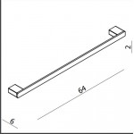 Towel 60cm Fixed material: Brass single, color: White surface: Matt Towel rails