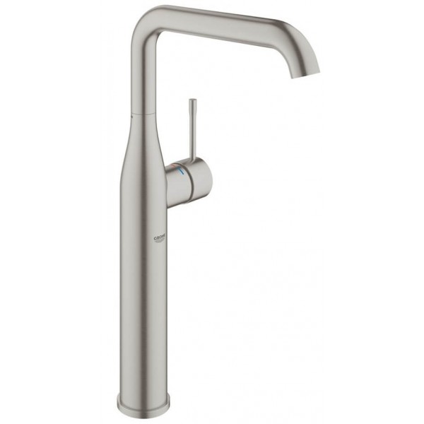Wash basin tap Deck-mounted for free-standing washbasin material: Brass mixer Without waste supersteel, color: Chrome surface: Brushed Deck-mounted