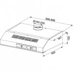 Absorber Concealed simple 60cm, style: 230 W, color: Chrome Build-in Cooker hoods