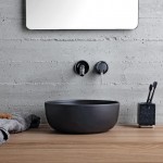 Washbasin Free standing 33x33x12,5 material: Porcelain Without hole Without overflow, color: Black surface: Matt Free standing Washbasin Free standing 33x33x12,5 material: Porcelain Without hole Without overflow, color: Black surface: Matt Free standing