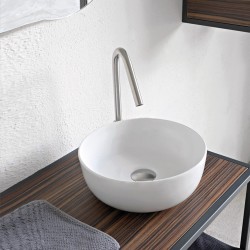 Νιπτήρας ελευθέρας τοποθέτησης 39x39x14 από πορσελάνη χωρίς οπή  χωρίς υπερχείλιση pearl, χρώμα: Λευκό επιφάνεια: Ματ