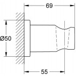 Στήριγμα ντους σταθερό από ορείχαλκο διάμετρος Φ50mm, Brushed warm sunset, χρώμα: Ροζ Χρυσό επιφάνεια: Βουρτσισμένη Στηρίγματα ντους