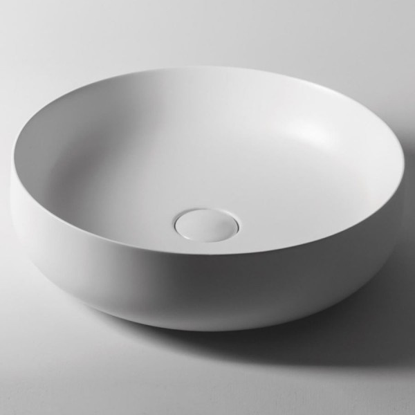 Washbasin Free standing 40x40x18 material: Porcelain Without hole Without overflow Bianco Matt, color: White surface: Matt Free standing Washbasin Free standing 40x40x18 material: Porcelain Without hole Without overflow Bianco Matt, color: White surface: Matt Free standing