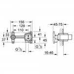 Wash basin tap Wall-mounted - concealed part mixer Wall-mounted - concealed part