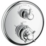 Shower tap Wall-mounted external part 2 way material: Brass mixer With plate without hand shower, hose and holder, color: Chrome surface: Glossy Wall-mounted - external part