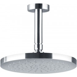 Κεφαλή ντους οροφής 20x20 από ABS 1 ροής με βραχίονα 10cm, inox finish, χρώμα: Χρωμέ επιφάνεια: Βουρτσισμένη Κεφαλές ντους