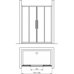 Καμπίνα ντουζιέρας ορθογώνια 140x195 5mm συρόμενη επιφάνεια: Γυαλιστερή, χρώμα: Χρωμέ Ορθογώνιες