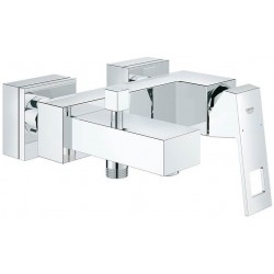 Bathtub tap Wall-mounted exposed material: Brass without hand shower, hose and holder mixer, color: Chrome surface: Glossy Wall-mouned exposed