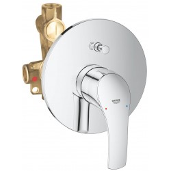 Shower tap Wall-mounted concealed - complete set 2 way material: Brass mixer With plate without hand shower, hose and holder, color: Chrome surface: Glossy Wall-mounted - external part