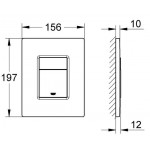 Πλακέτα εντοιχιζόμενου καζανακίου από μέταλλο διπλής ενέργειας με πνευματικό μηχανισμό, χρώμα: Χρωμέ επιφάνεια: Γυαλιστερή Πλακέτες