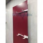 Πετσετοθήκη θερμαινόμενη 59x150 από σίδερο & 2 ράφια, επίτοιχη, χρώμα: Κόκκινο επιφάνεια: Ματ Πετσετοθήκες θερμαινόμενες