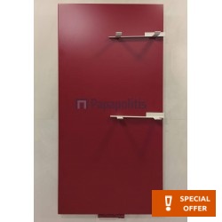 Πετσετοθήκη θερμαινόμενη 59x150 από σίδερο & 2 ράφια, επίτοιχη, χρώμα: Κόκκινο επιφάνεια: Ματ
