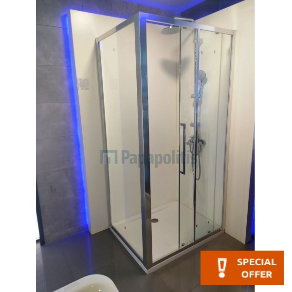 Καμπίνα ντουζιέρας ορθογώνια 140x195 6mm συρόμενη πλήρης PSC140 & L80 (137-142/77-82), επίστρωση Ideal Clean, διάφανο κρύσταλλο επιφάνεια: Γυαλιστερή, χρώμα: Χρωμέ Ορθογώνιες Καμπίνα ντουζιέρας ορθογώνια 140x195 6mm συρόμενη πλήρης PSC140 & L80 (137-142/77-82), επίστρωση Ideal Clean, διάφανο κρύσταλλο επιφάνεια: Γυαλιστερή, χρώμα: Χρωμέ Ορθογώνιες