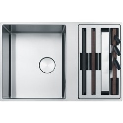 Sink Stainless (Steel) 79x51 material: Inox surface: Matt free Slim top / Flushmount 2 cabinet, color: Chrome Stainless steel