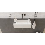 Washbasin Wall-mounted 55x22x15 55 WM no pedestal With 1 bowl Without hole material: Solid Surface, color: White surface: Matt Wall-mounted