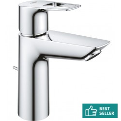 Μπαταρία νιπτήρος επικαθήμενη αναμεικτική από ορείχαλκο με βαλβίδα pop-up  New, M-Size, Temperature limiter, χρώμα: Χρωμέ επιφάνεια: Γυαλιστερή Επικαθήμενες