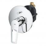 Shower tap Wall-mounted concealed - complete set 2 way material: Brass mixer With plate without hand shower, hose and holder New, color: Chrome surface: Glossy Wall-mounted - external part