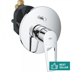 Shower tap Wall-mounted concealed - complete set 2 way material: Brass mixer With plate without hand shower, hose and holder New, color: Chrome surface: Glossy