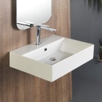 Νιπτήρας επίτοιχος 50x42x13,2 με 1 γούρνα με οπή στη μέση με υπερχείλιση / χωρίς κολώνα από πορσελάνη, χρώμα: Λευκό επιφάνεια: Γυαλιστερή Νιπτήρας επίτοιχος 50x42x13,2 με 1 γούρνα με οπή στη μέση με υπερχείλιση / χωρίς κολώνα από πορσελάνη, χρώμα: Λευκό επιφάνεια: Γυαλιστερή