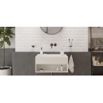 Washbasin Wall-mounted 60x40x28 60 SH no pedestal With 1 bowl Without hole material: Solid Surface, color: White surface: Matt Wall-mounted Washbasin Wall-mounted 60x40x28 60 SH no pedestal With 1 bowl Without hole material: Solid Surface, color: White surface: Matt Wall-mounted