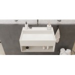 Washbasin Wall-mounted 60x40x28 60 SH no pedestal With 1 bowl Without hole material: Solid Surface, color: White surface: Matt Wall-mounted Washbasin Wall-mounted 60x40x28 60 SH no pedestal With 1 bowl Without hole material: Solid Surface, color: White surface: Matt Wall-mounted