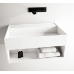 Washbasin Wall-mounted 60x40x28 60 SH no pedestal With 1 bowl Without hole material: Solid Surface, color: White surface: Matt Wall-mounted Washbasin Wall-mounted 60x40x28 60 SH no pedestal With 1 bowl Without hole material: Solid Surface, color: White surface: Matt Wall-mounted