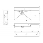 Νιπτήρας επίτοιχος 90x45x16 90 WM με 1 γούρνα χωρίς κολώνα / χωρίς υπερχείλιση χωρίς οπή  από solid surface, χρώμα: Λευκό επιφάνεια: Ματ Επίτοιχοι