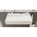 Νιπτήρας επίτοιχος 90x45x16 90 WM με 1 γούρνα χωρίς κολώνα / χωρίς υπερχείλιση χωρίς οπή  από solid surface, χρώμα: Λευκό επιφάνεια: Ματ Επίτοιχοι