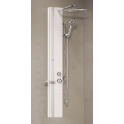 Equipped shower column 150cm, color: White surface: Matt Indoor with hydromassage