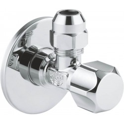 Διακόπτης γωνιακός 1/2" x 3/8” από ορείχαλκο, χρώμα: Χρωμέ επιφάνεια: Γυαλιστερή Διακόπτες, Κάνουλες