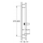Shower slider rail 90cm material: Brass with soap holder, color: Chrome surface: Glossy Shower slider rails