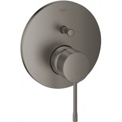 Shower tap Wall-mounted external part 2 way material: Brass mixer With plate without hand shower, hose and holder Brushed hard graphite, color: Grey surface: Brushed Wall-mounted - external part