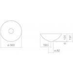 Washbasin Free standing 36x36x13 material: Steel Without hole Without overflow, color: Grey surface: Matt Free standing