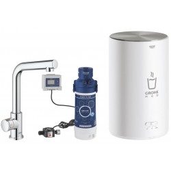 Kitchen tap Deck-mounted Cold water only material: Brass with water filter & Μ-size Boiler, color: Chrome surface: Glossy Deck-mounted