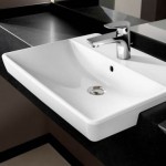 Washbasin Semi-recessed 55x44x12,5 material: Porcelain, color: White surface: Glossy Washbasin Semi-recessed 55x44x12,5 material: Porcelain, color: White surface: Glossy
