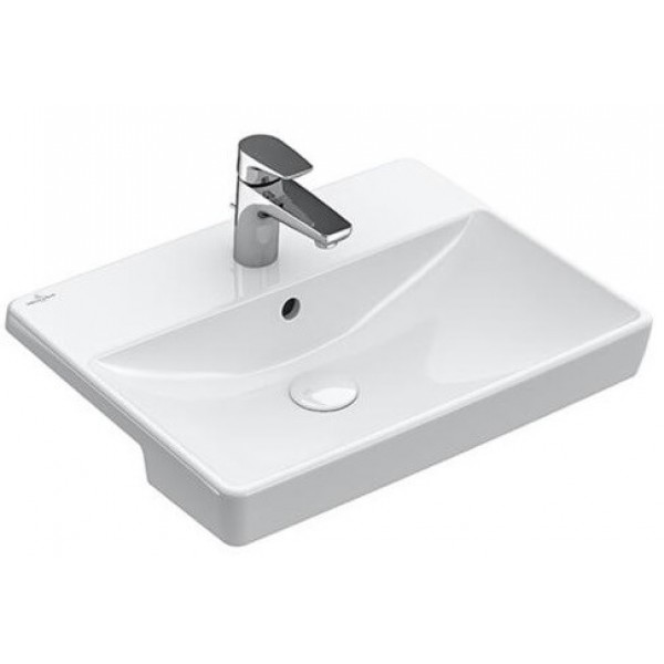 Washbasin Semi-recessed 55x44x12,5 material: Porcelain, color: White surface: Glossy Washbasin Semi-recessed 55x44x12,5 material: Porcelain, color: White surface: Glossy